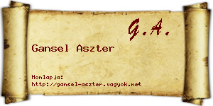 Gansel Aszter névjegykártya